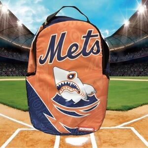 Sprayground Mets Shark Orange Blue Backpack NWT